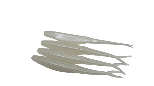 5" Split Tail Shad - White Pearl